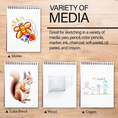 Versatile 50-Count Spiral Sketch Pad – Smooth Drawing Paper for Every Medium