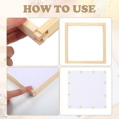 50 Pcs Needlepoint Stretcher Bars Kit 8 Wooden Stretcher Bars, 40 Thumb Tacks…