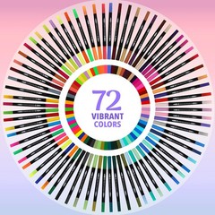 72 Dual Tip Markers Set with Case – No-Bleed Coloring Markers for Adults – Ar…