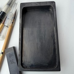 Vintage Calligraphy Set with Ink Stone, Ink Stick, 4 Brushes & Case – B-9