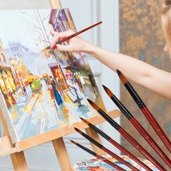 18PCS Paint Brushes Set Art Supplies for Acrylic Oil Watercolor Detail Painting
