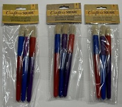 Crafter’s Square 9 Chunky Artists Paint Brushes – Lot 3 Pkg of 3 NEW