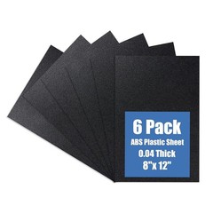 KINLINK 6 Pack Black ABS Plastic Sheets 8″ x 12″ x 0.04″ Flexible Craft Board