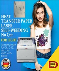Heat Transfer Paper Laser Light No CUT Light fabric Free Style Self-Weeding