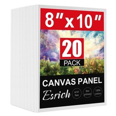 20 Pack Cotton Canvas Boards 8×10 for Painting Canvas Art Supplies Canvases