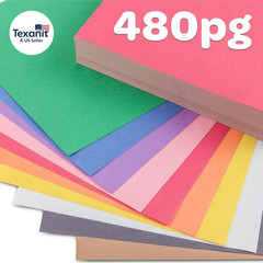 Construction Paper Bulk Pack (480 Sheets) – 10 Assorted Colors, 9X12, Classroom