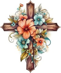 Kulvci Cross Flower Diamond Art Painting Kits for 12×12 inches, Multicolor