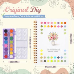 Watercolor Workbook & Coloring Book 1 Count (Pack of 1), white