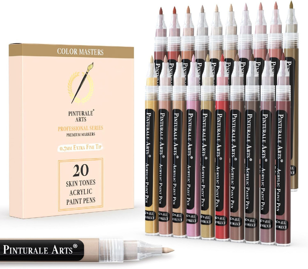 ® Acrylic Paint Markers Skin Tone | Set 20 Skin Tone Paint Markers Fine Tip 0,7m