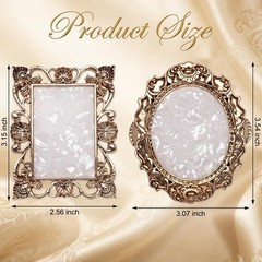 2 Pcs Gold Nail Art Palette Mixing Polish Color Tray Set