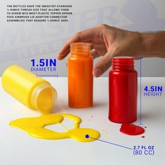Versatile Set of 10 Transparent 3.4oz Jars with 30° Adapter for Airbrush Usage