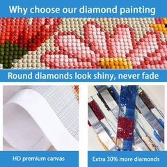 Skull Diamond Art Kits for Adults,Round Full Drill 5D Diamond Painting Kits foR