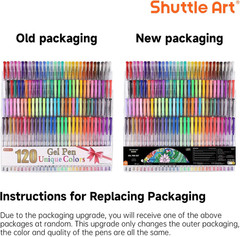 120 Unique Colors (No Duplicates) Gel Pens Gel Pen Set for Adult Coloring Books