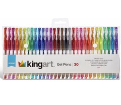 Kingart™ Studio Soft Grip Glitter Gel Pens Assorted Neon Colors 30 Count