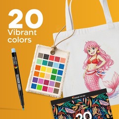 20 Fabric Markers Pens Set – Indelible and Permanent Fabric Paint Fine Point