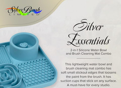 Silver Brush 2-in-1 Water Cup & Silicone Brush Cleaner Travel Studio