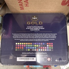 Castle Arts Gold 72 Oil-Based Colored Pencil Set, Multicolor Tin