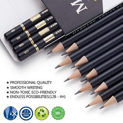 MARKART Professional Drawing Sketching Pencil Set – 14 Pieces,Graphite,12B – …