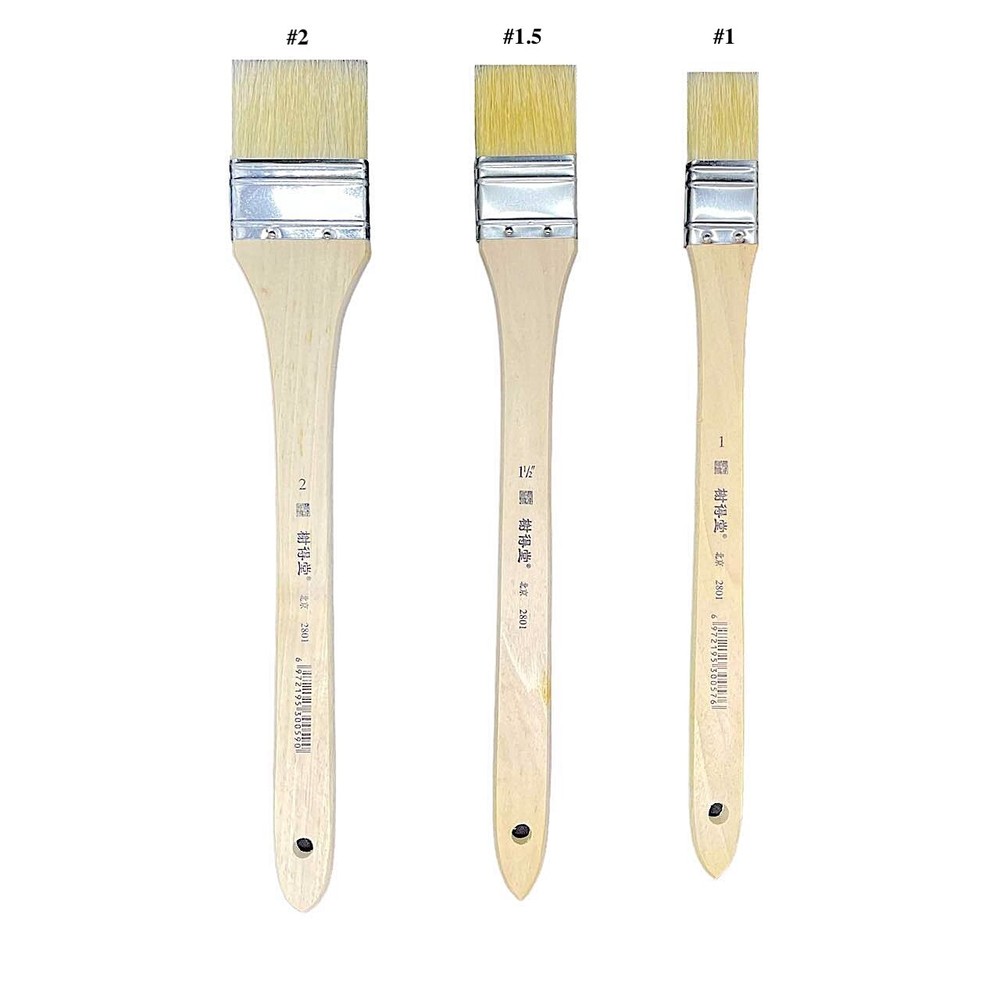XDT#2801 Hake Paint Brush Hog Bristle Extra Long Handle