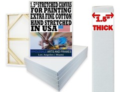1-1/2″ Extra Fine Artist Stretched Canvas. Many Sizes Bulk Discounts. USA Made