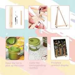 Book Paint by Numbers for Adults with Framed Canvas – with Wooden Easel, Flow…