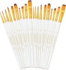 20pcs Artist Painting Brush Set for Acrylic Watercolor Gouache Hobby Craft Face