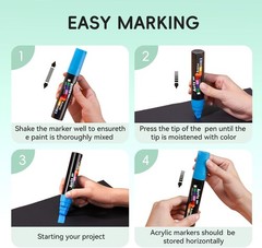 Arrtx Jumbo Poster Markers, 15mm Jumbo Felt Tip 10 Colors, Acrylic Paint Markers