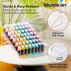 Acrylic Paint Organizer, 7 Layers Clear Storage Rack, Snap On Organizer for A…
