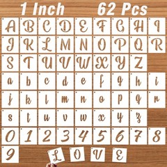 1 Inch Letter Stencils for Painting on Wood, 62 Pcs Calligraphy Alphabet and …