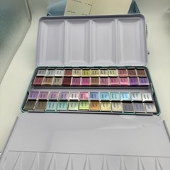 Artsy 48 Color Glitter Solid Watercolor Paint Set In Tin Case New Beautiful Set