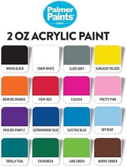 Cra-Z-Art Palmer 2oz 16 Color Acrylic Paint Set, Perfect Color Selection