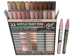 Acrylic Paint Pens 22 Skin Tones Assorted Pro Color Series Markers Set 0.7mm Ext