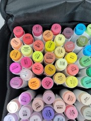 Ohuhu Alcohol Markers 104-color Double Tipped Brush & Chisel- Refillable Markers