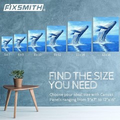 FIXSMITH Canvas Boards for Painting 8×10 Inch, Super Value 12 Pack White Blan…