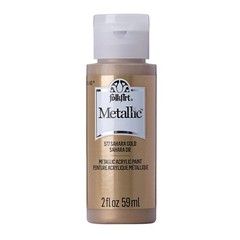 FolkArt Metallic Acrylic Paint in Assorted 2 Fl Oz (Pack of 1), Sahara Gold