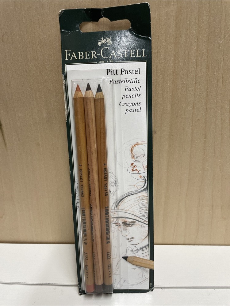 FABER CASTELL PITT PASTEL ARTIST PENCILS CRAYONS 3 PACK AS SHOWN