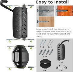 Housolution Swivel Bike Wall Mount [4 Pack], 150° 4Pack, Black+Black