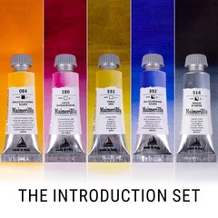 Blu 12ml Introductory SinglePigment Professional Watercolor Paint Set 5Piece