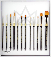1000D 12 PC. Premium Original Gold Series, Golden Taklon, Multimedia Artist Brus