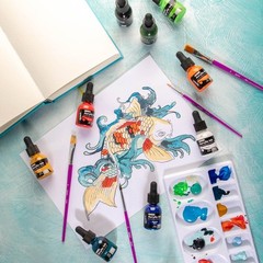 Mont Marte Acrylic Ink Premium 12pc x 20ml (0.7 US fl.oz), 0.7 fl oz