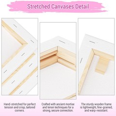 Stretched Canvases for Painting, 6×8 Inch Painting Supplies for Artists, Blan…