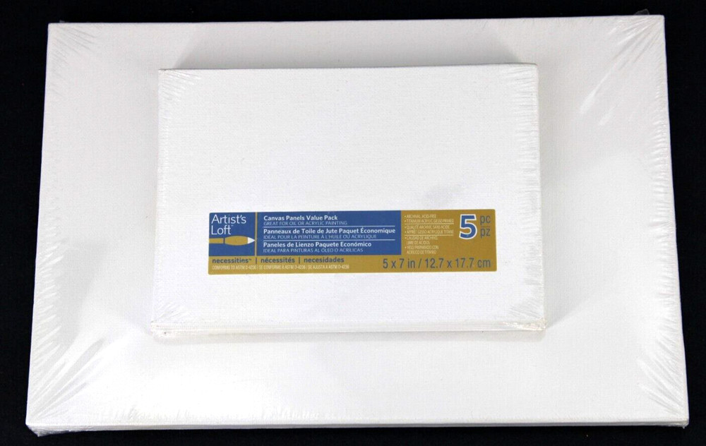 Artist’s Loft Mini Canvas Panels Set of 9 – 5×7(5) White 8×12(4) Sealed