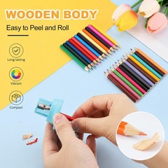 50Pcs Mini Colored Pencils 3.5 Inch Coloring Pencils with Extender, Dark Blue