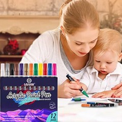 Acrylic Paint Pens for Rock Painting Outdoor Waterproof Pack of 12 Medium Tip