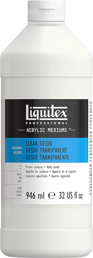 Professional Gesso Surface Prep Medium, 946Ml (32-Oz), Clear