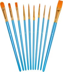 Watercolor Paint Brushes Set, 10-Pack Round Pointed Tip Professional Artist P…