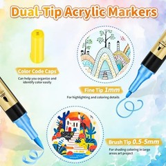 Metallic Marker Pens, 30 Metallic & 30 60 colors (30 metallic, 30 regular)