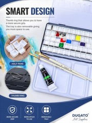 DUGATO Large Empty Watercolor Palette Tin with Lid – Holds 48 Half Pans (63 I…
