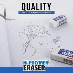 Pentel Hi-Polymer Block Eraser Small White, Pack 4 Count (Pack of 1), White