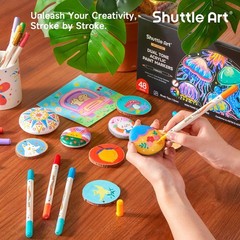 Shuttle Art 48 Colors Dual Tone Acrylic Paint Markers, 24 Pack Acrylic Paint Pen